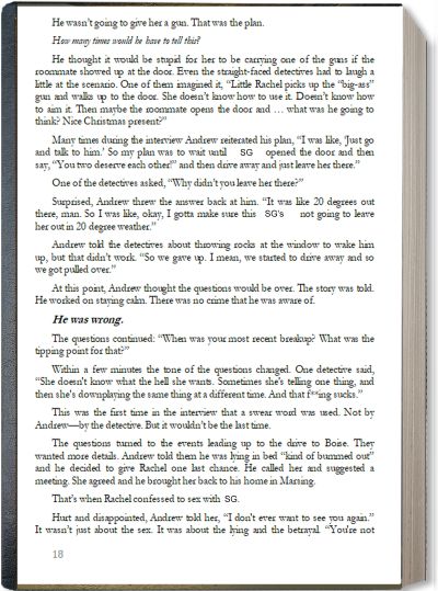The inside page of the book, The Light In a Dark Corner